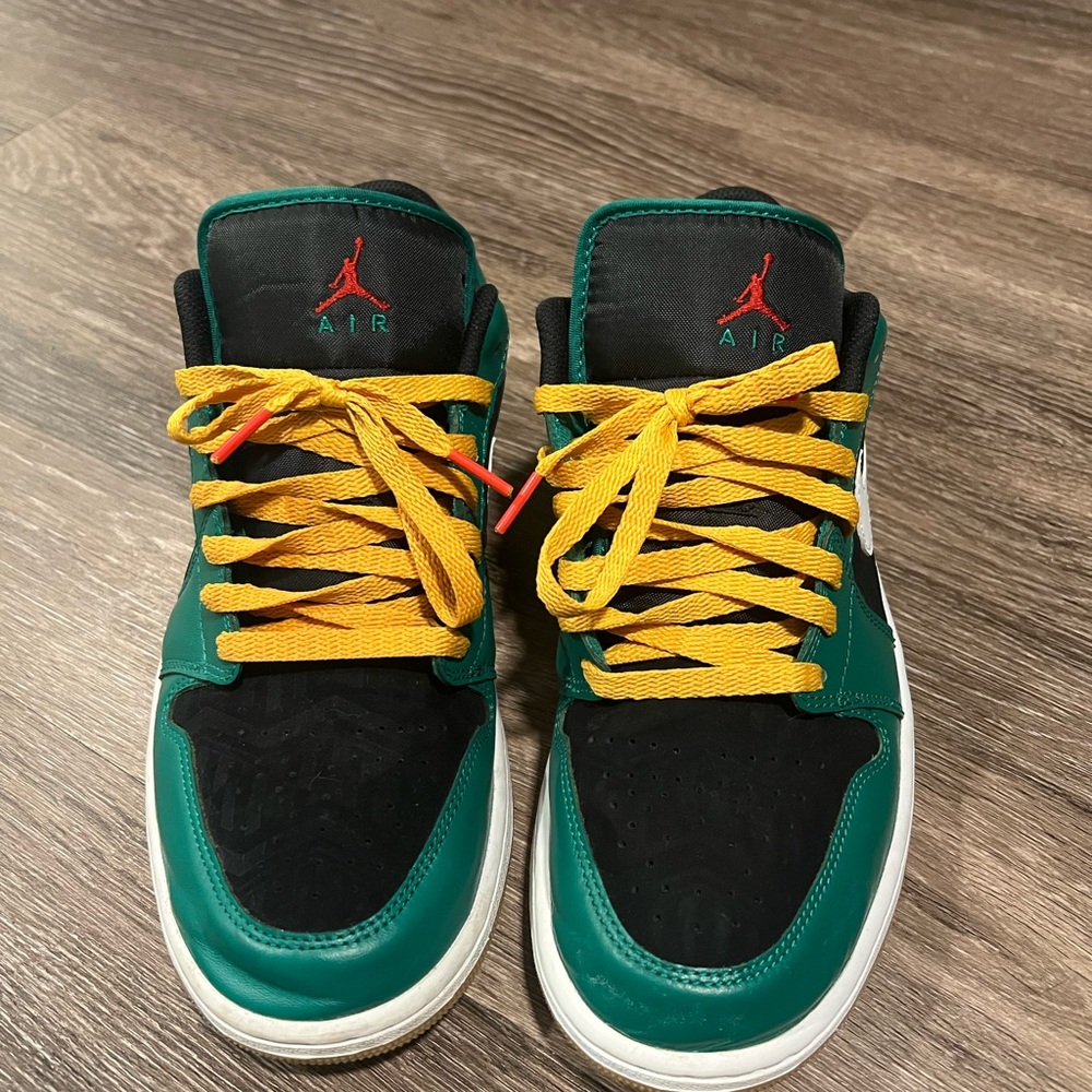 Jordan Sneakers with Green and Yellow Highlights